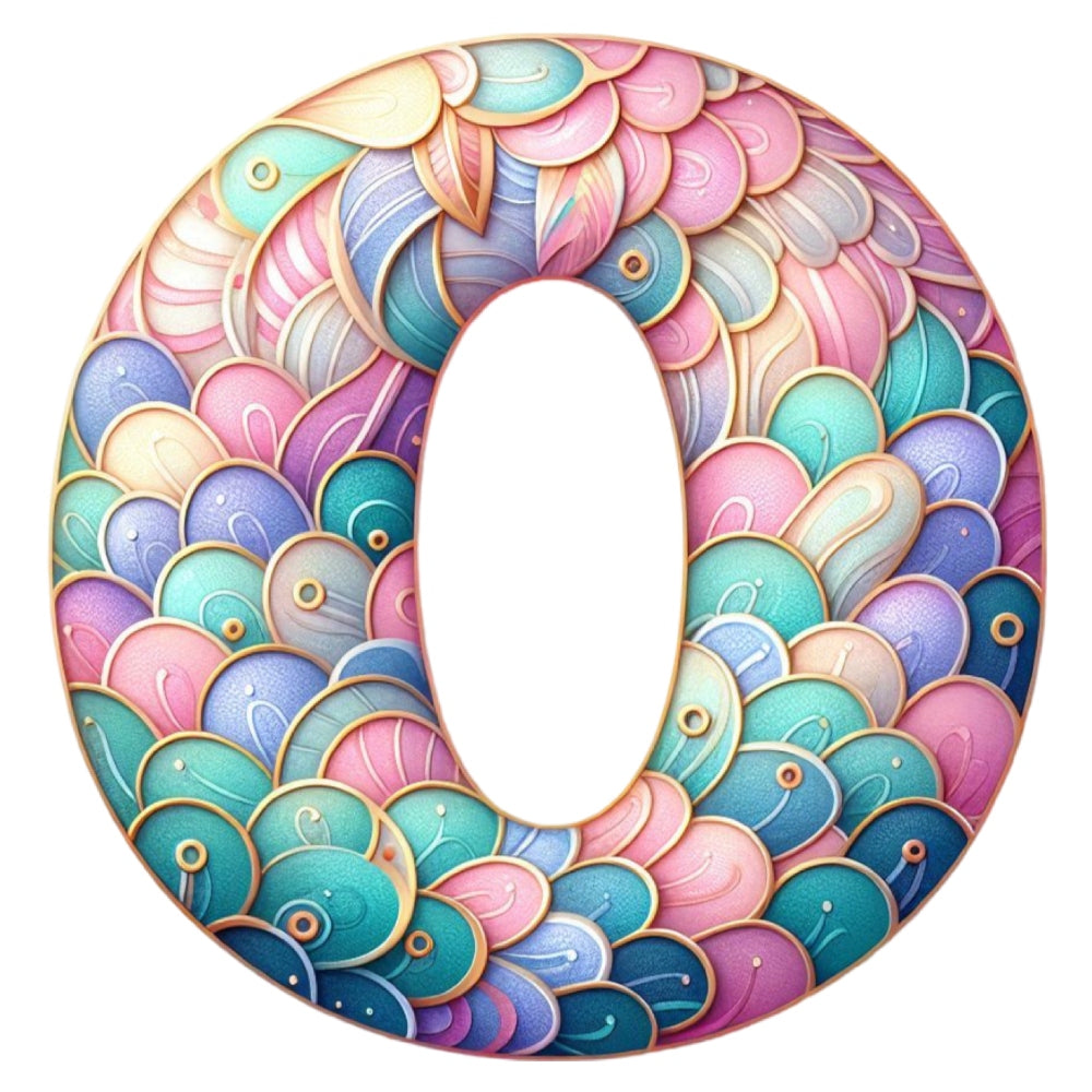 Mermaid Letter O Fabric Panel