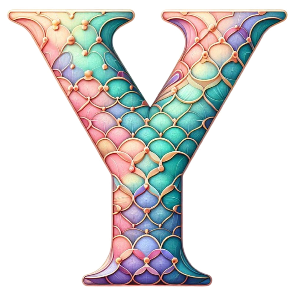 Mermaid Letter Y Fabric Panel