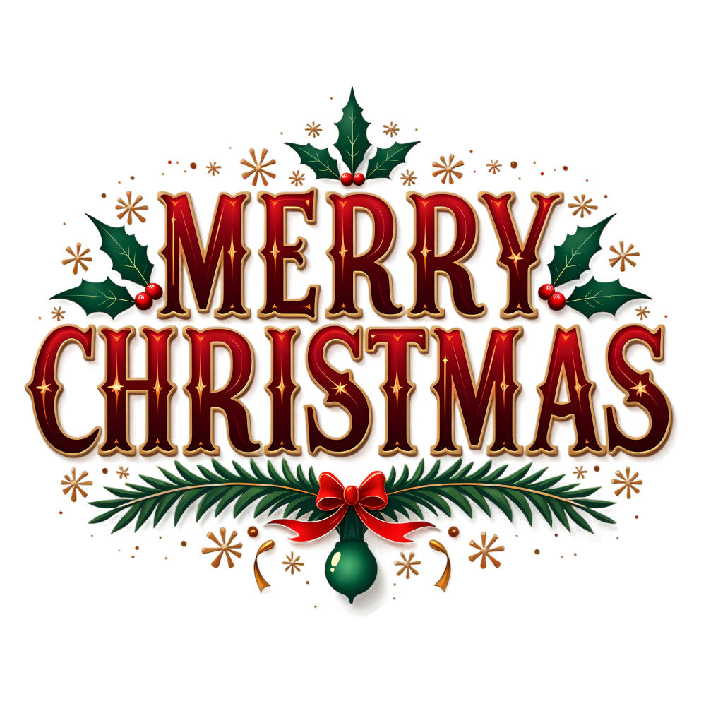 Merry Christmas Font Fabric Panel 1