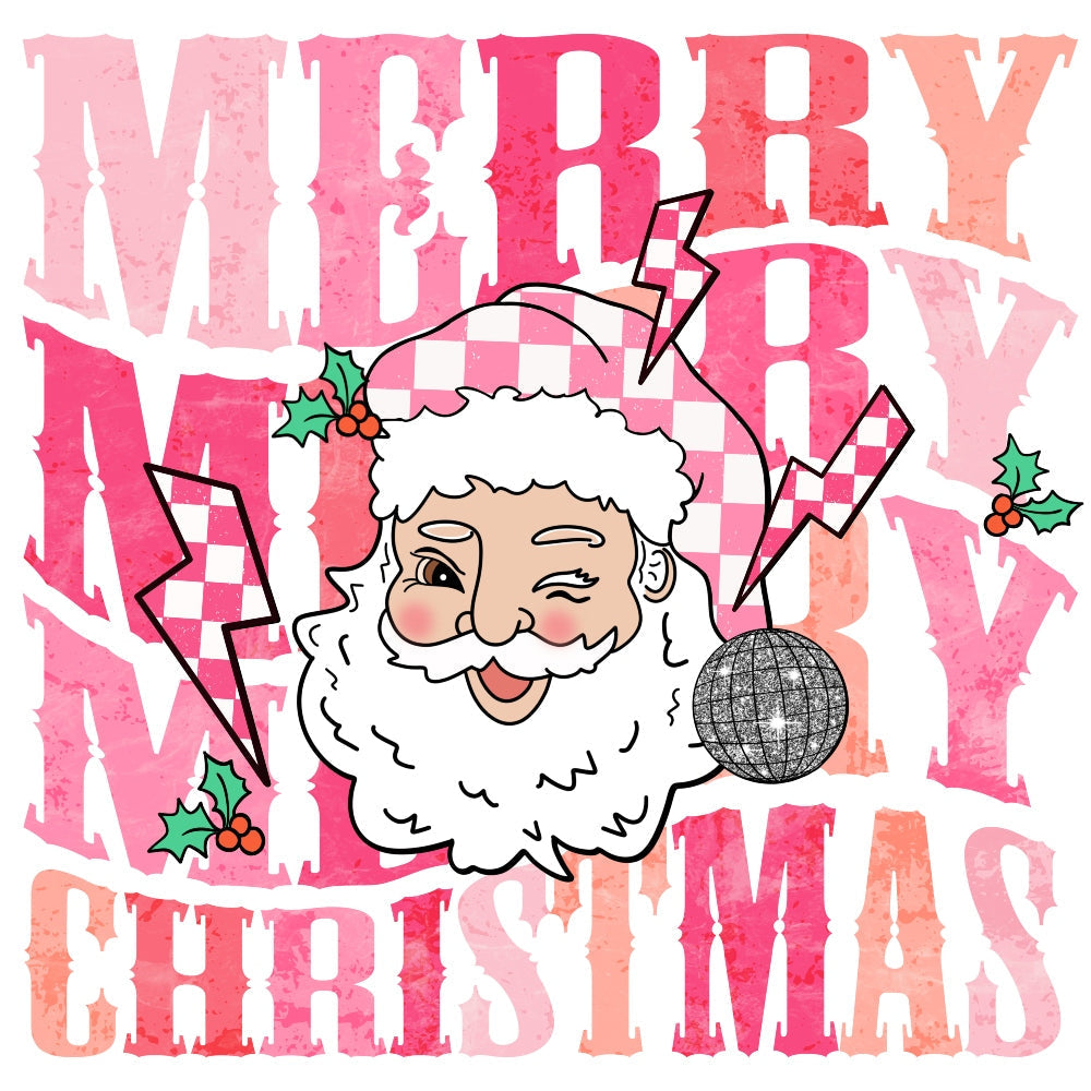 Merry Christmas Santa Wavy Fabric Panel QuiltingFabricPanels