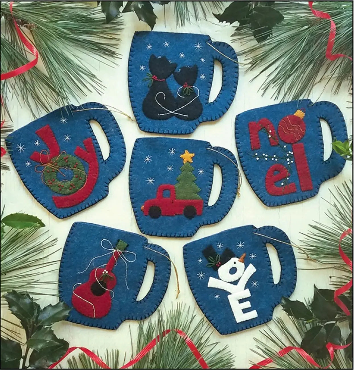 Merry Mugs Ornament Kit - Linda's Electric Quilters