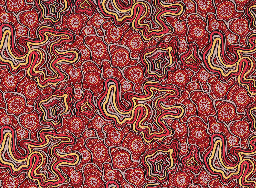 Meteors Red quilting fabric by M and S Textiles Australia