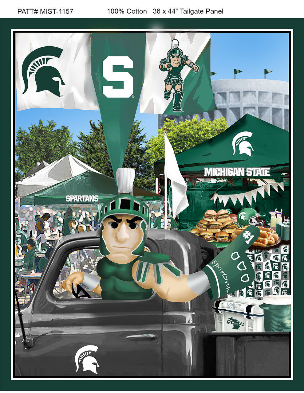 Sykel Michigan State Spartans tailgate licensed collegiate fabric panel 43 by 36 inches