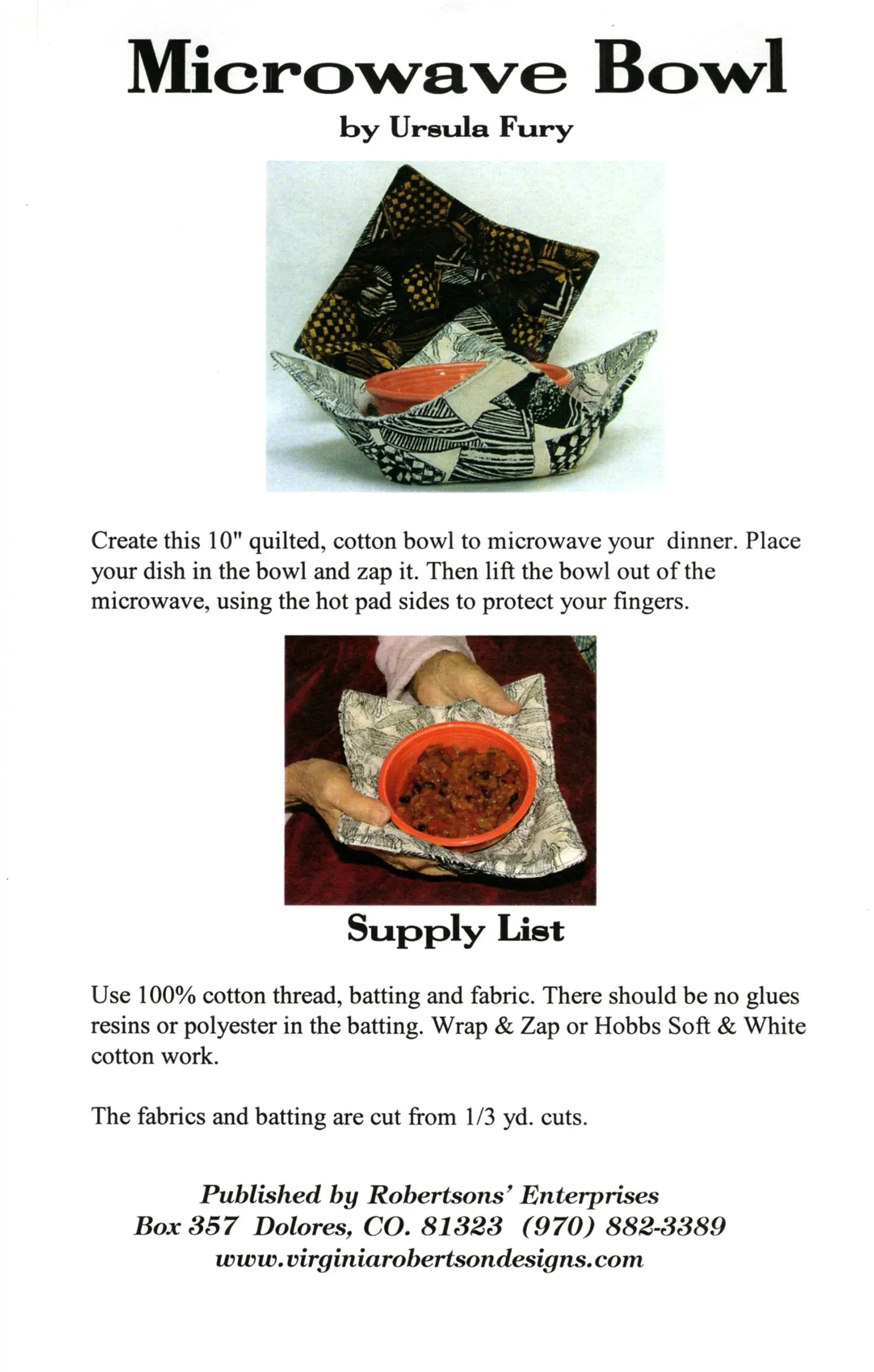 Microwave Bowl - Linda's Electric Quilters