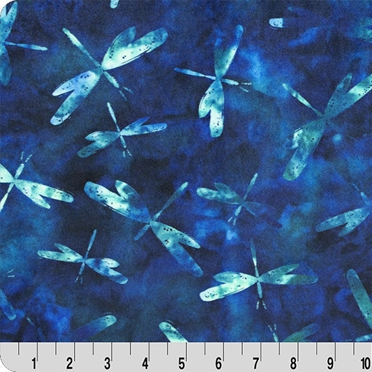 Midnight Bliss Batik Dragonfly Digital Cuddle 58/60" Fabric Per Yard