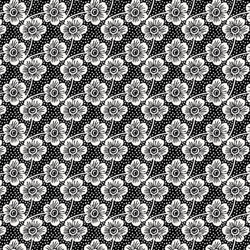 Midnight Rhapsody - Buttercup - Black/White 44" / 45" Fabric Per Yard