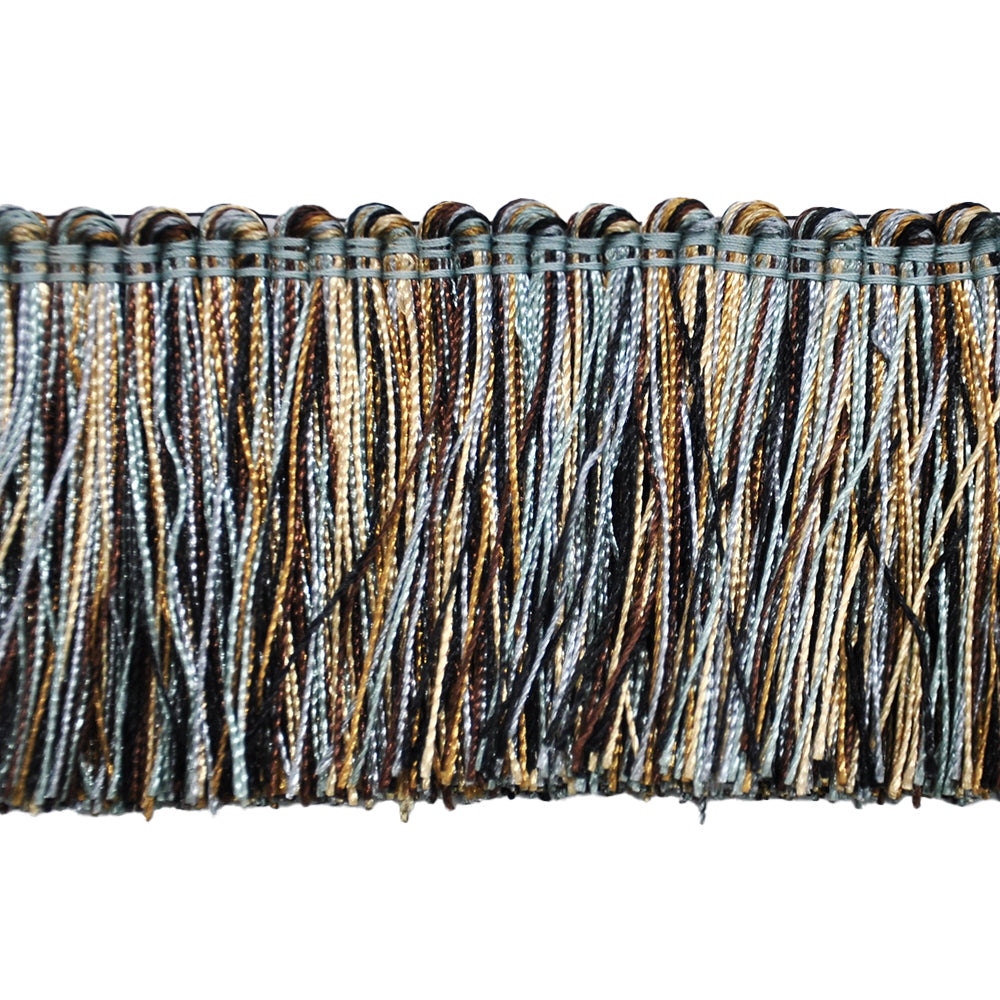 Milante Collection 2" Brush Fringe (25 YD ROLL) - BF-1480-11/06 Turquoise, Gold and Brown