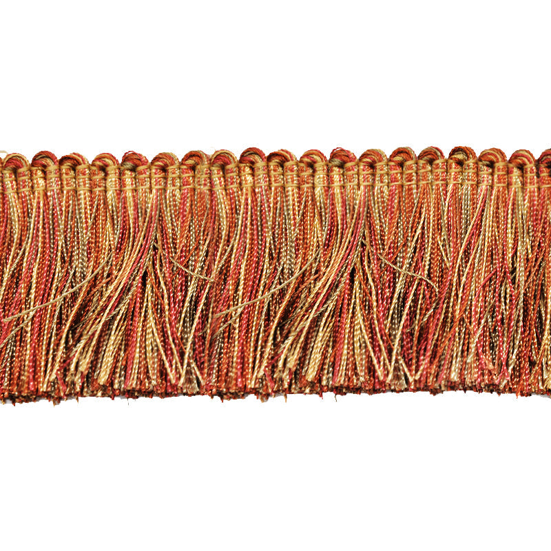 Milante Collection - 2" Brush Fringe (25 YD ROLL) - BF-1480-88/06 Green, Rust & Gold