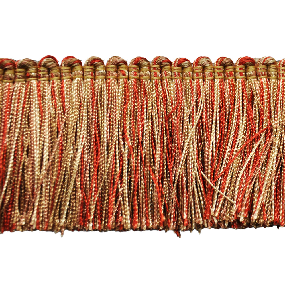 Milante Collection 2" Brush Fringe (25 YD ROLL) - BF-1480-88/61 Rust & Gold