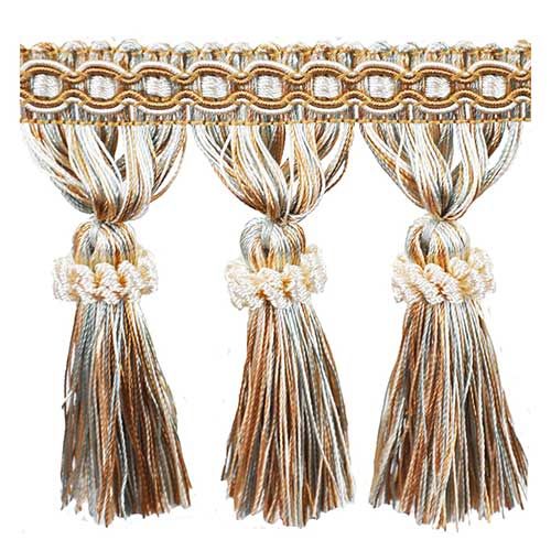 Milante Collection - 3 1/2" Tassel Fringe (25 Yard Roll) - BF-1478-16/33 Sable and Turquoise
