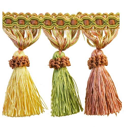 Milante Collection - 3 1/2" Tassel Fringe (25 Yard Roll) - BF-1478-20/14 Pink and Mint Green