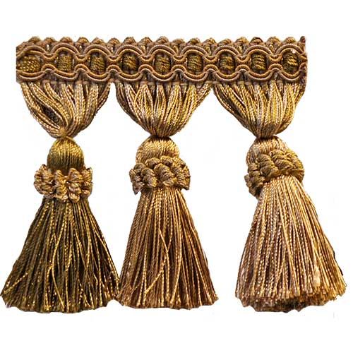 Milante Collection - 3 1/2" Tassel Fringe (25 Yard Roll) - BF-1478-36/81 Olive Green and Copper