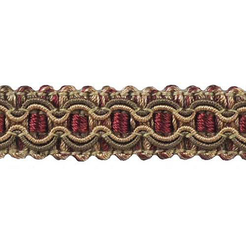 Milante Collection - 3/4" width BRAID (50 Yard Roll) - BR-781-81/17 Copper and Wine Red