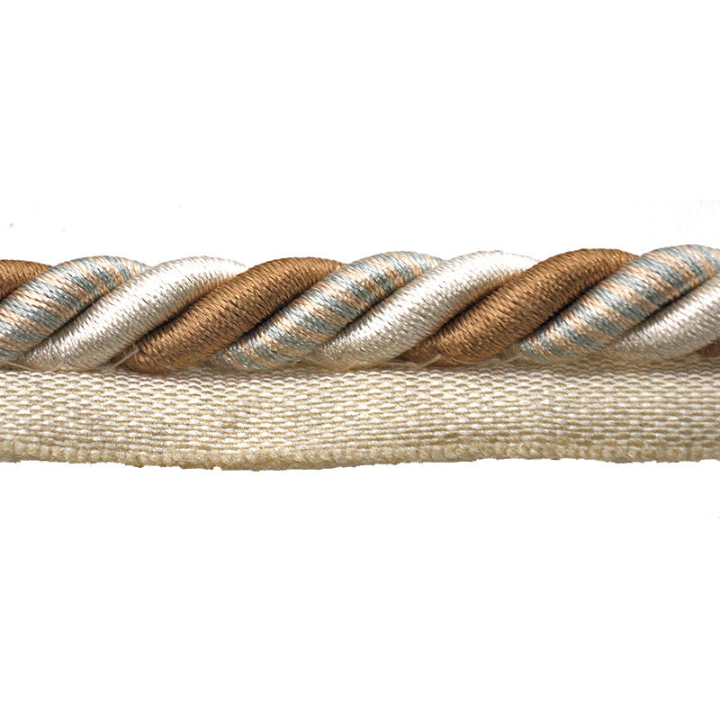 Milante Collection - 3/8" CORD WITH LIP (50 Yard Roll) - BC-1023-16/33 Gold and Ivory