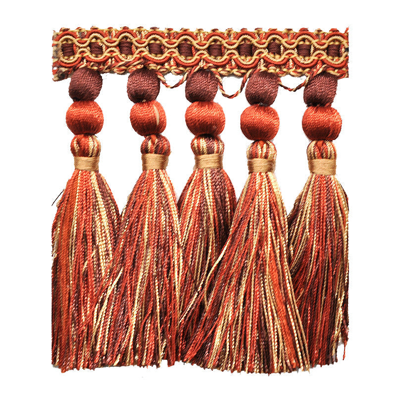 Milante Collection - 4 1/2" Tassel Fringe (25 Yard Roll) - BF-1477-06/18 Brown and Copper