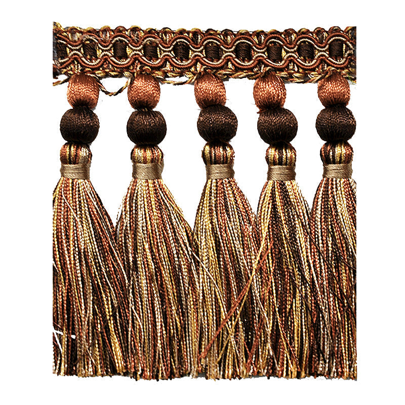 Milante Collection - 4 1/2" Tassel Fringe (25 Yard Roll) - BF-1477-06/38 Brown and Copper