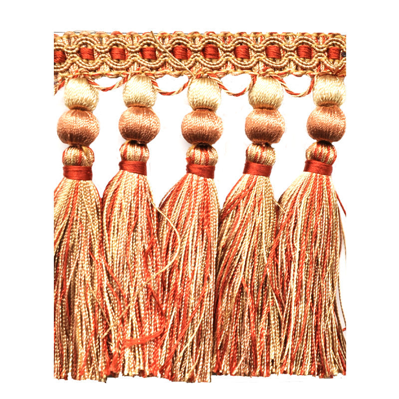Milante Collection - 4 1/2" Tassel Fringe (25 Yard Roll) - BF-1477-88/61 Brick and Mocha