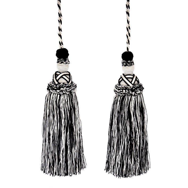 Milante Collection - 8" Length TASSEL - BT-509-02/27 Black and White (2 Pieces per Pack)