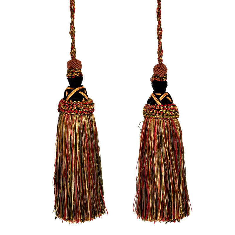 Milante Collection - 8" Length TASSEL - BT-509-02/36 Black and Olive (2 Pieces per Pack)