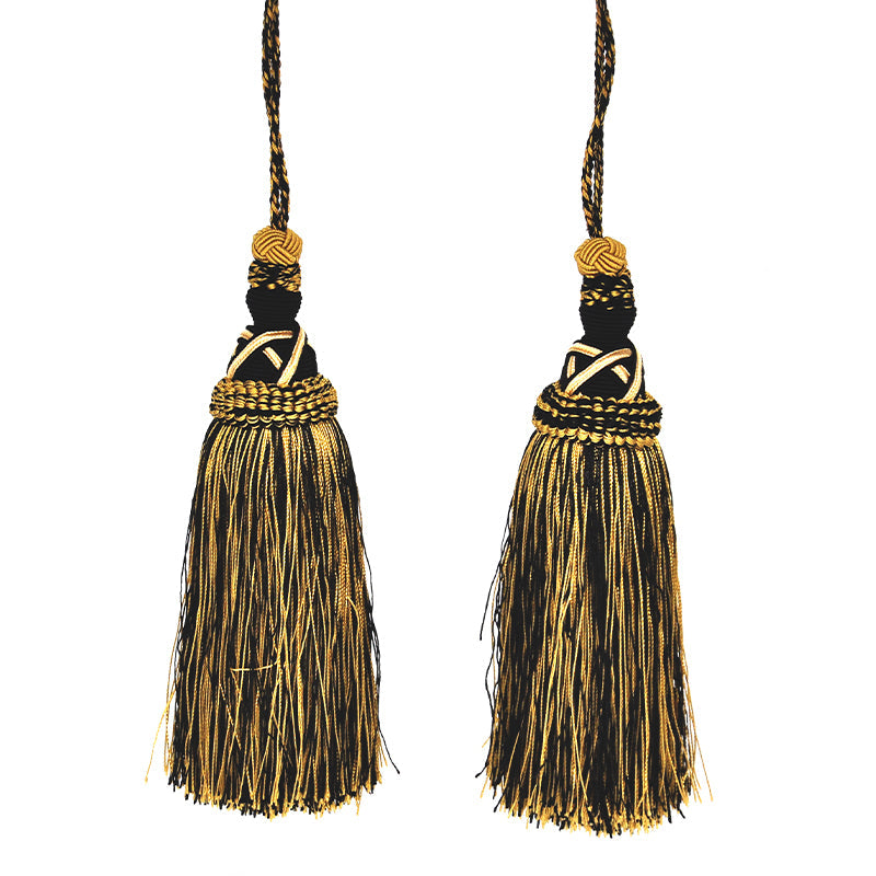 Milante Collection - 8" Length TASSEL - BT-509-02/38 Black and Gold (2 Pieces per Pack)
