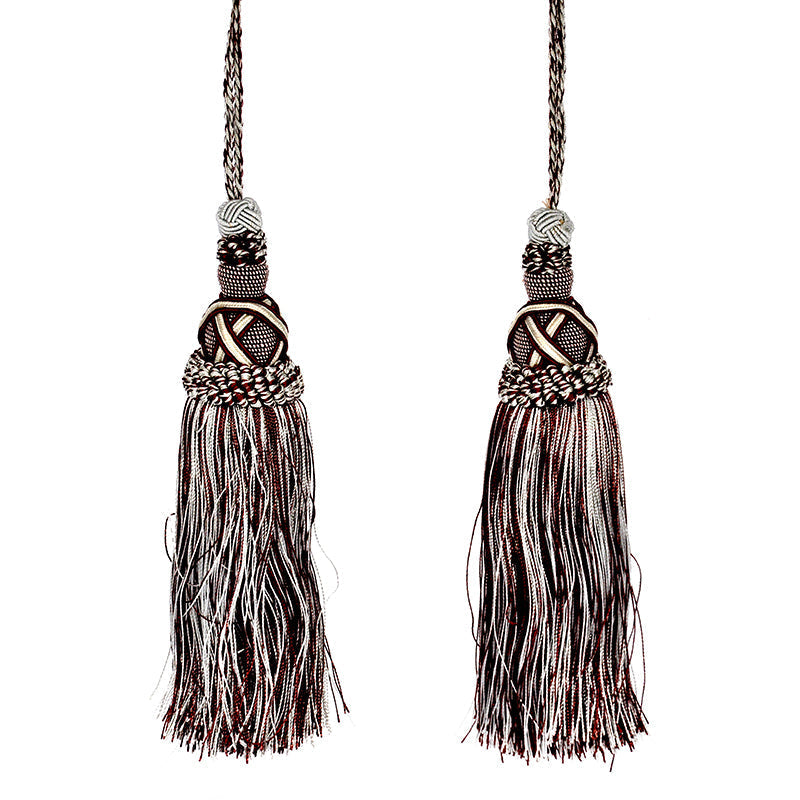 Milante Collection - 8" Length TASSEL - BT-509-03/66 Lt. Blue and Chocolate (2 Pieces per Pack)