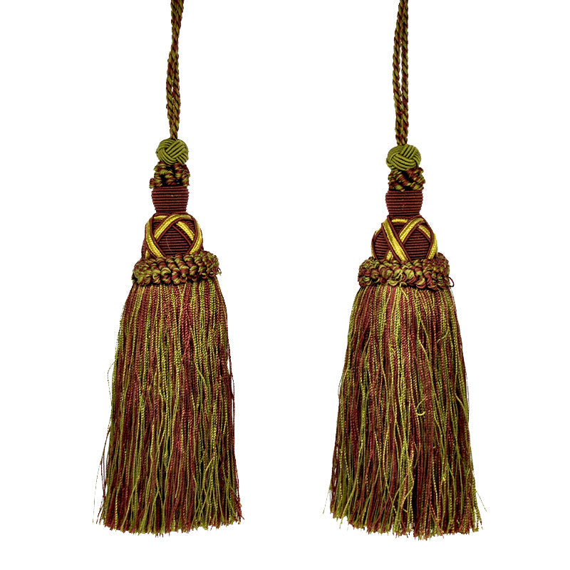Milante Collection - 8" Length TASSEL-BT-509-06/36 Olive Green and Brown (2 Pieces per Pack)