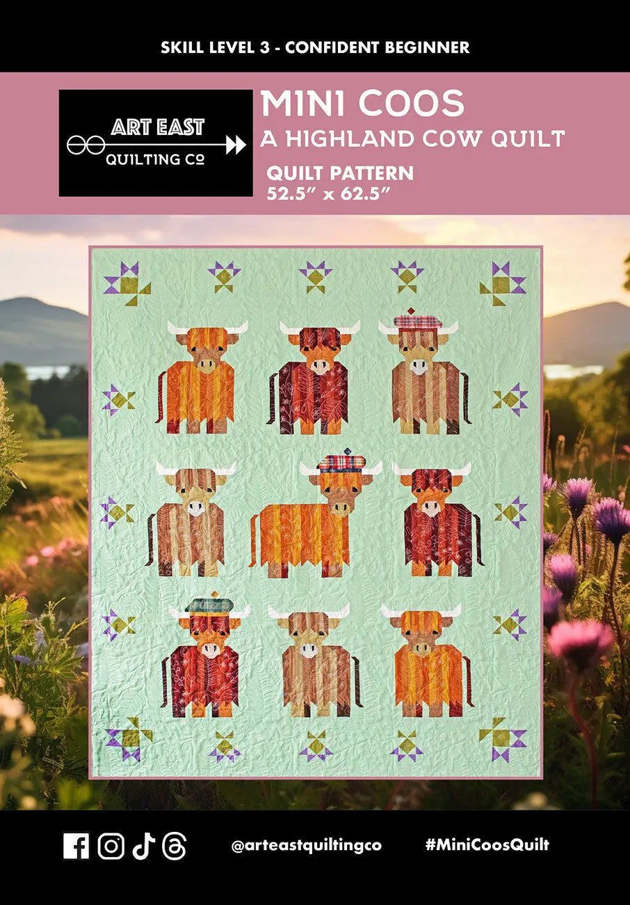 Mini Coos A Highland Cow Quilt Pattern - Linda's Electric Quilters
