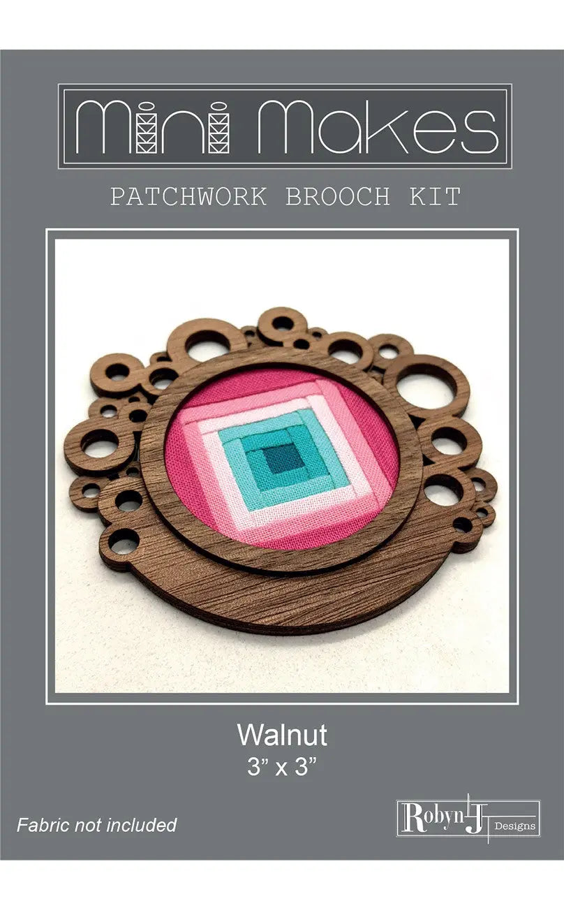 Mini Makes Brooch Circle Walnut - Linda's Electric Quilters