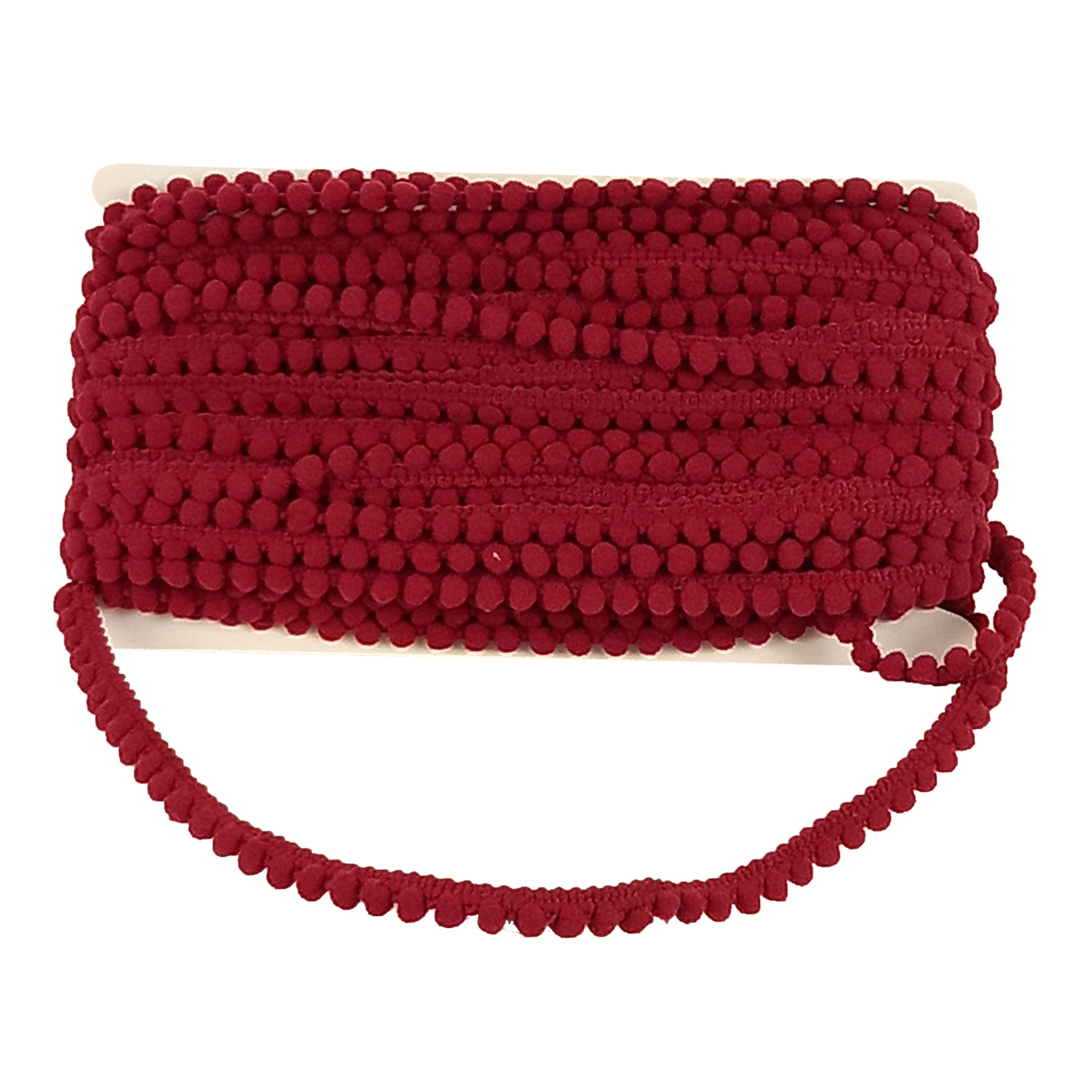 Mini Pom Pom Collection - 1/4" width X 25 Yard Roll in Burgundy