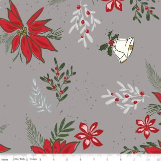 108" 3-Yard Package - Mistletoe & Holly - Floral Gray