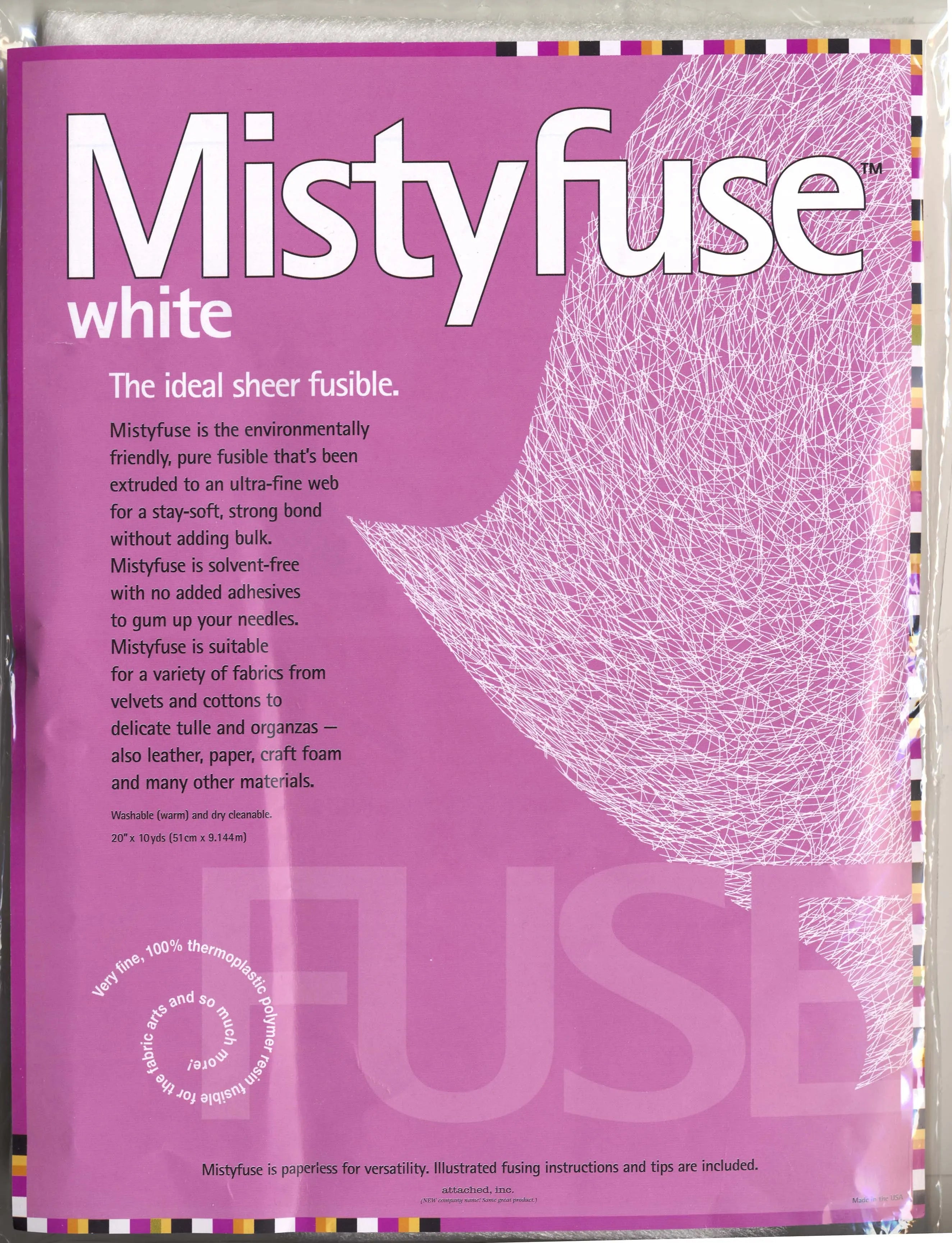 Mistyfuse White 20in x 10yds - Linda's Electric Quilters