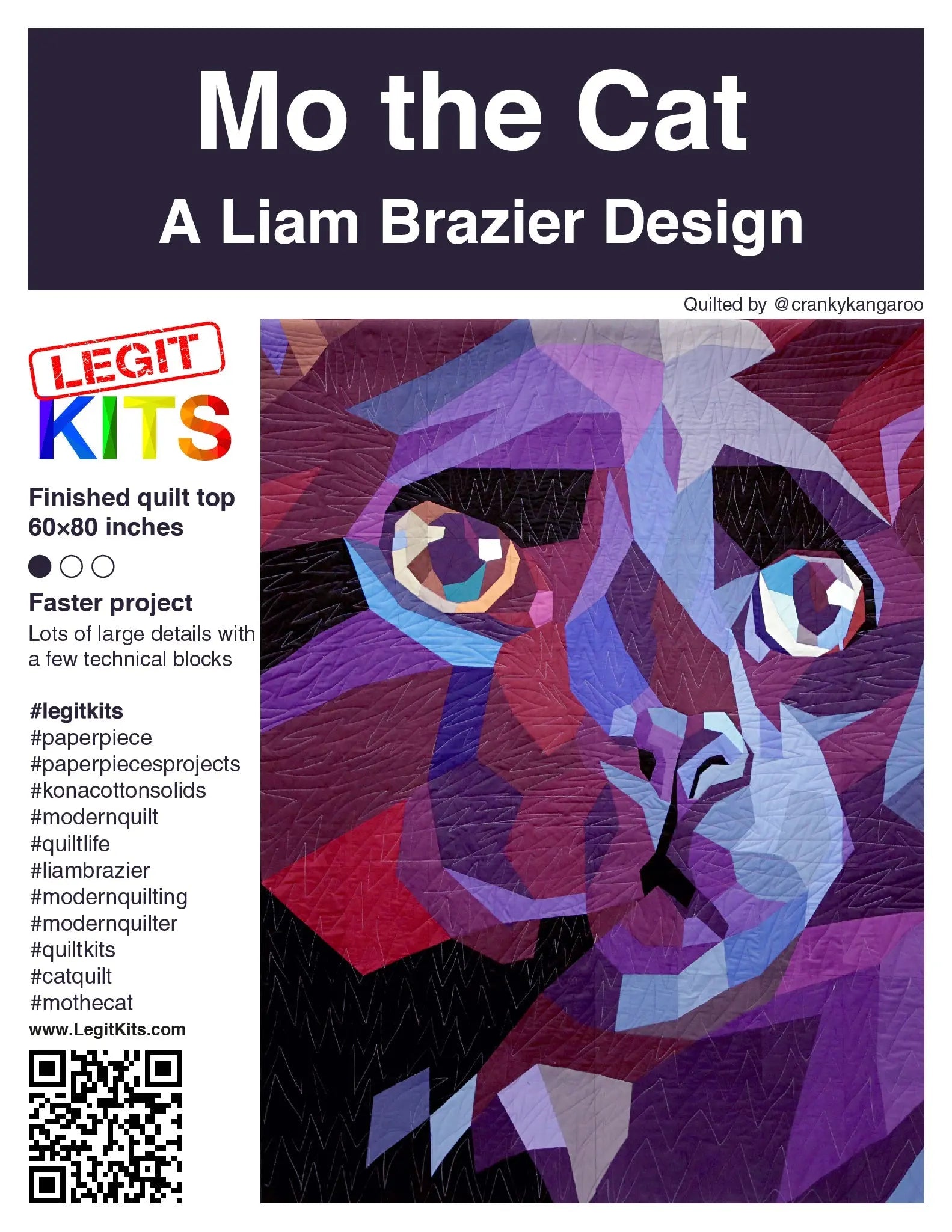 Mo the Cat Quilt Kit - Linda's Electric Quilters