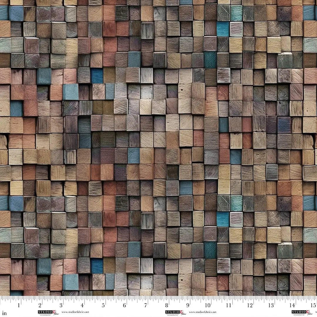 Mocha Stack Out of the Woodwork Cotton 44"/45" Fabric Per Yard Studio E Fabrics