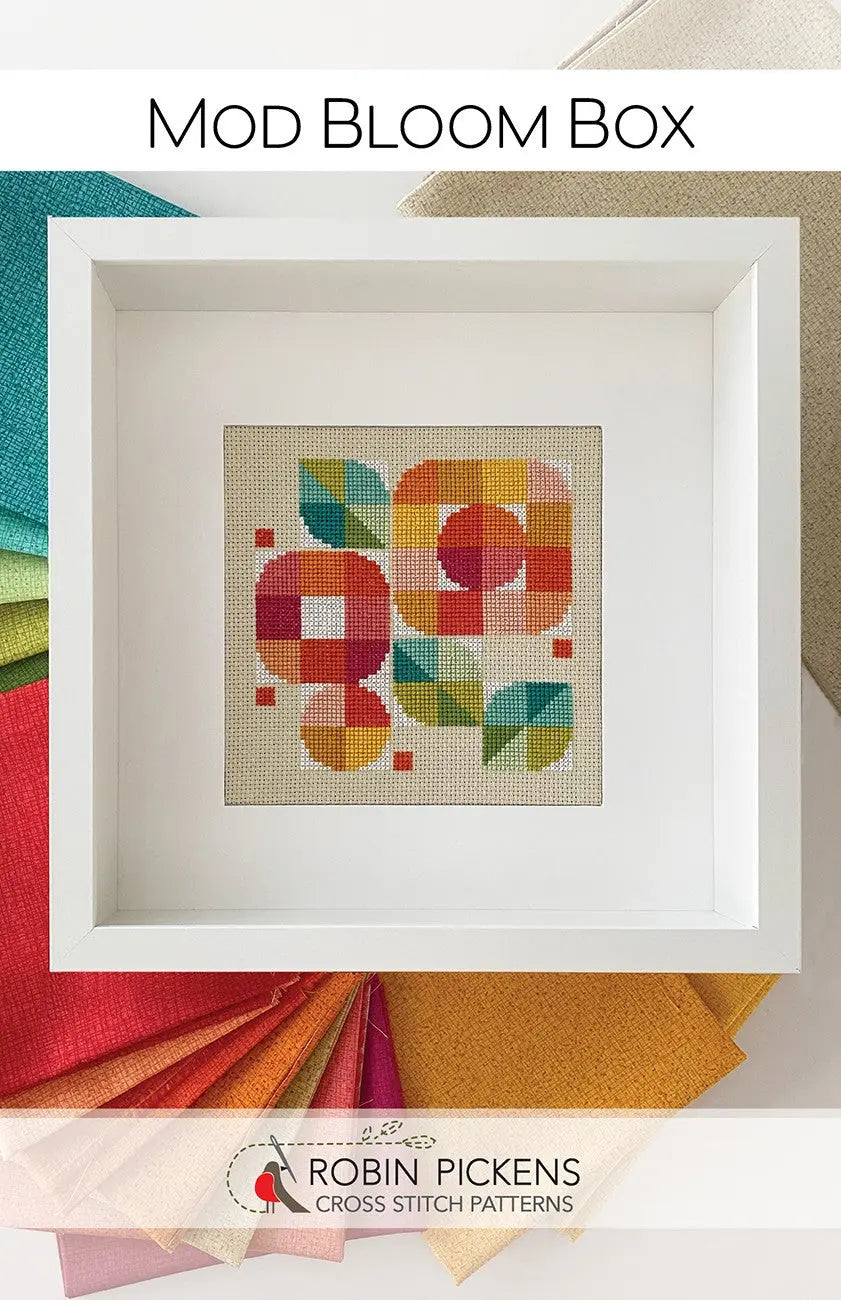 Mod Bloom Box Cross Stitch Pattern - Linda's Electric Quilters