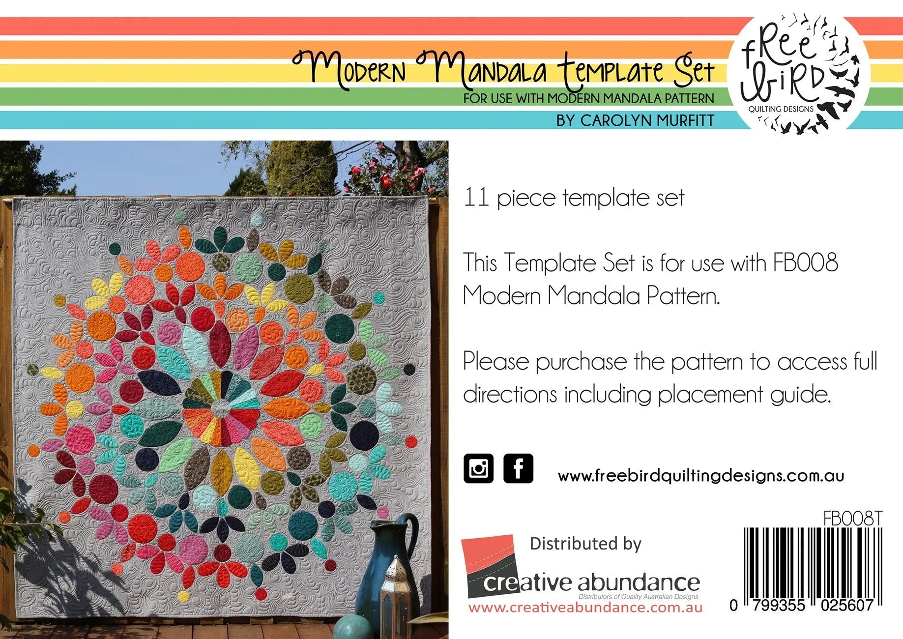Modern Mandala Acrylic Template Set - Linda's Electric Quilters