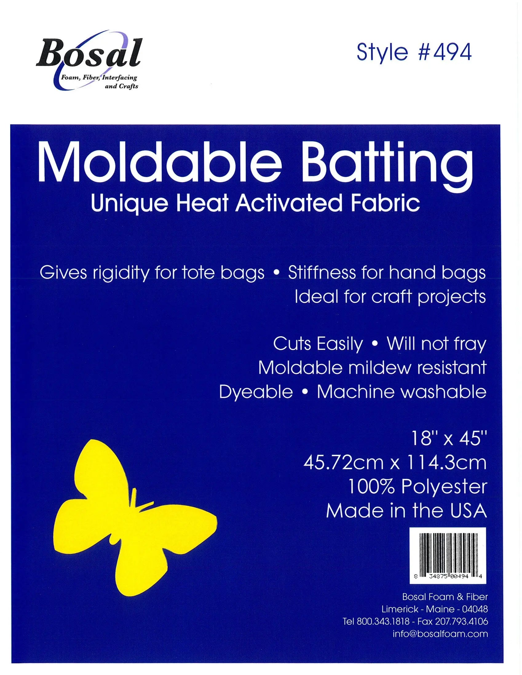 Moldable Heat Activated Batting 18in x 45in - Linda's Electric Quilters