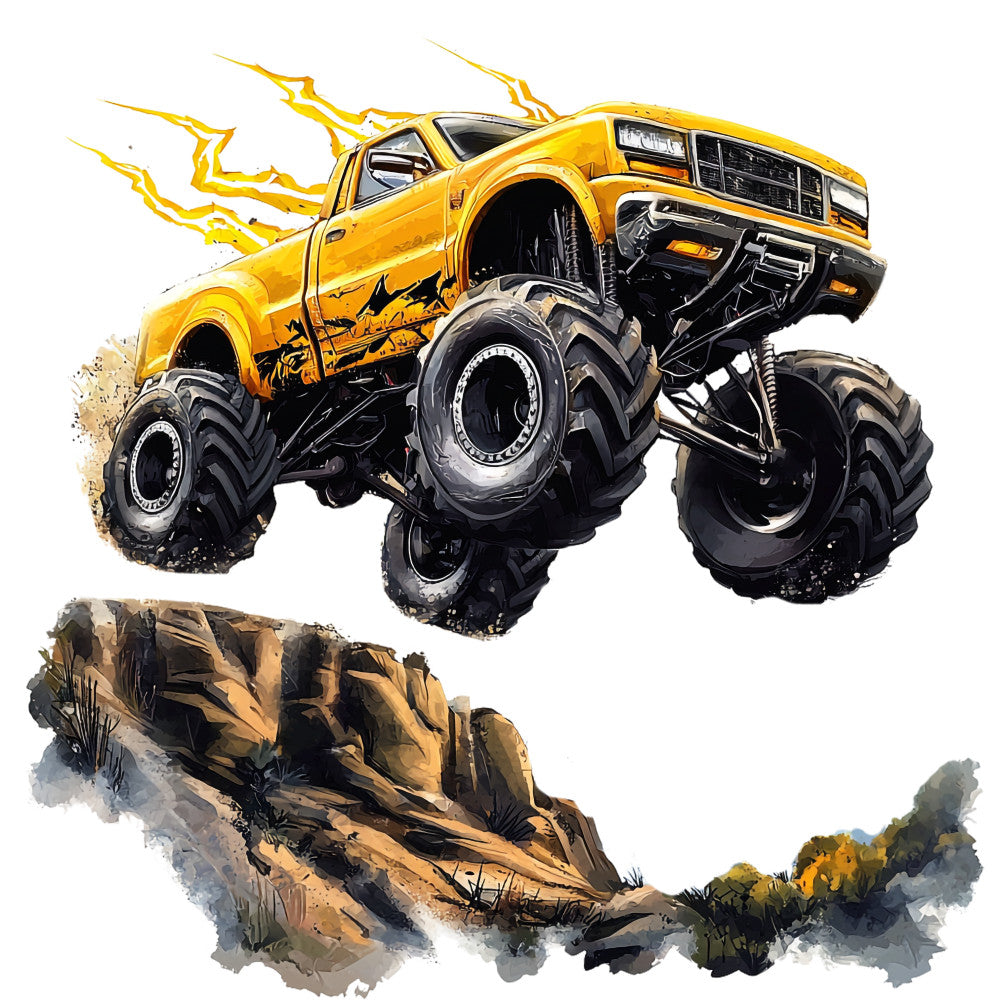 Monster Truck Show Fabric Panel 18 QuiltingFabricPanels