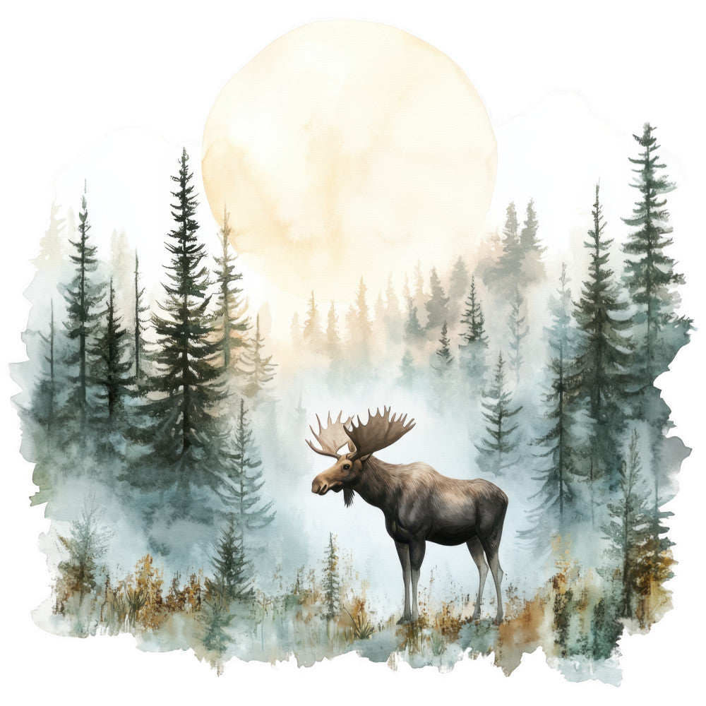 Moose Scene Fabric Panel 16