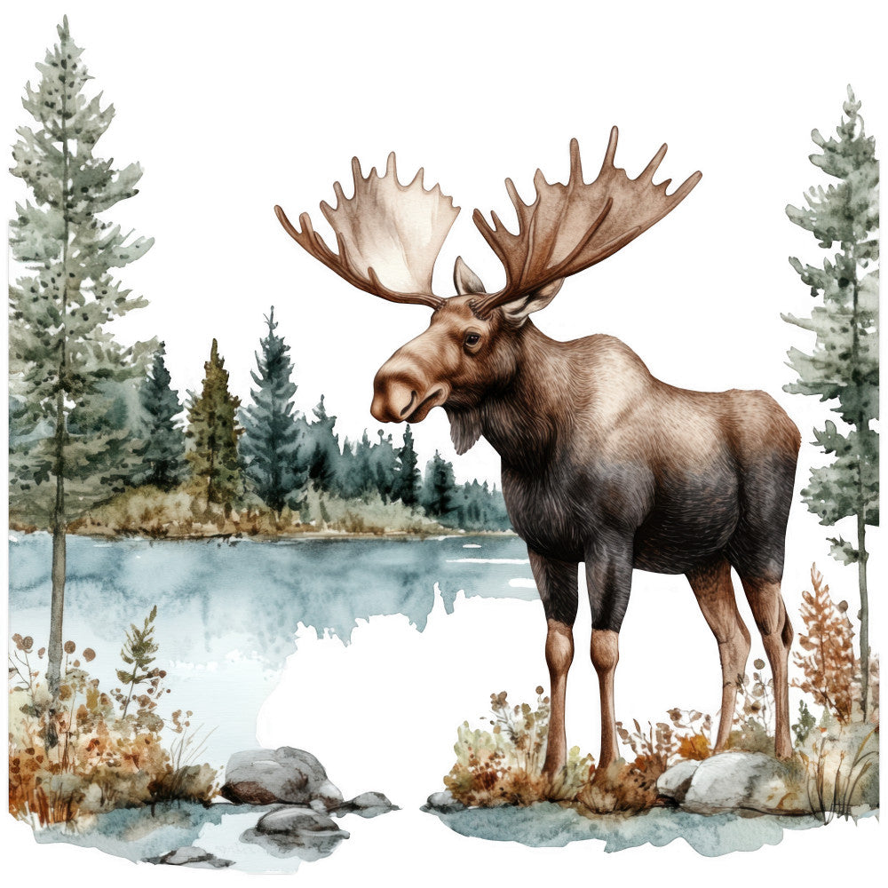 Moose Scene Fabric Panel 17