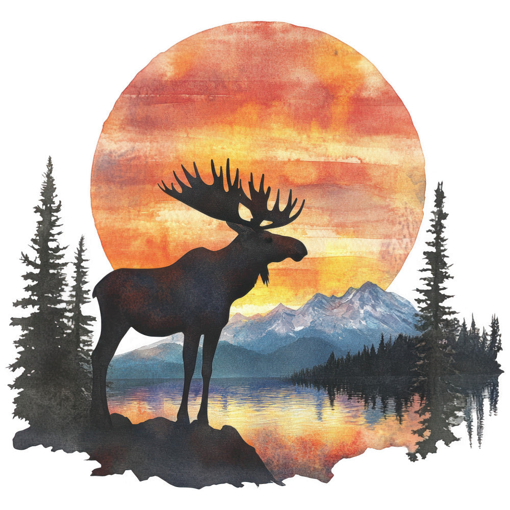 Moose Scene Fabric Panel 21