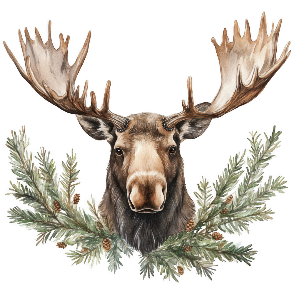 Moose Scene Fabric Panel 24