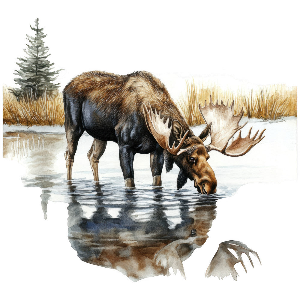 Moose Scene Fabric Panel 25