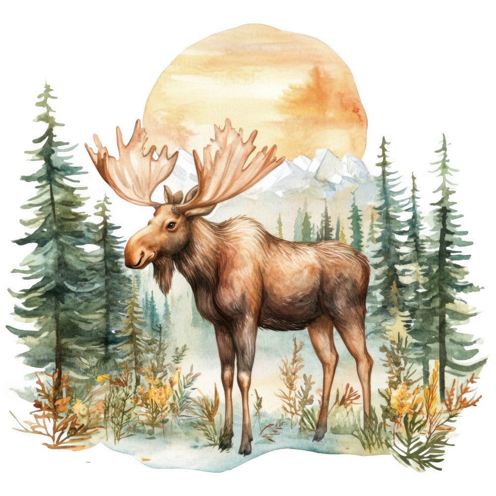 Moose Scene Fabric Panel 5