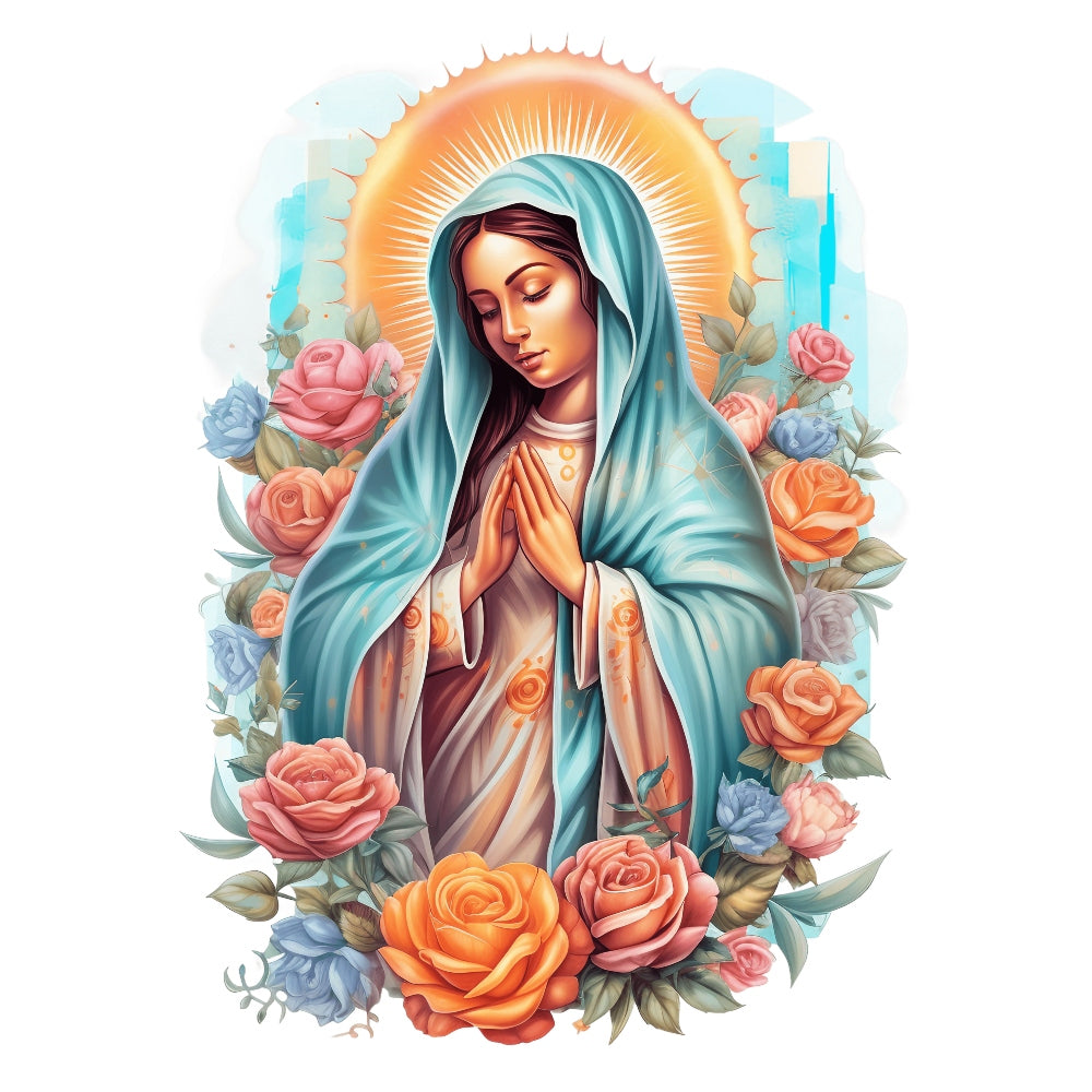 Mother Mary Catholic Fabric Panel 16 QuiltingFabricPanels