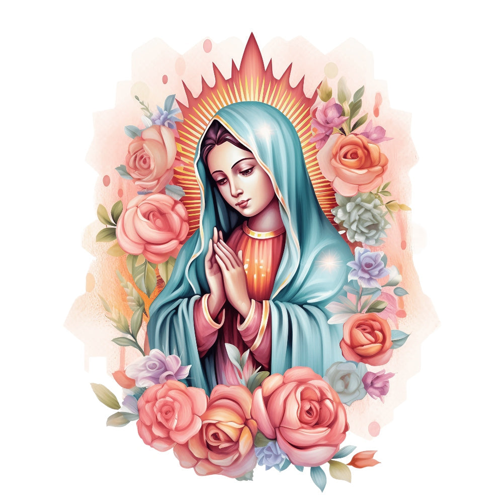 Mother Mary Catholic Fabric Panel 3 QuiltingFabricPanels