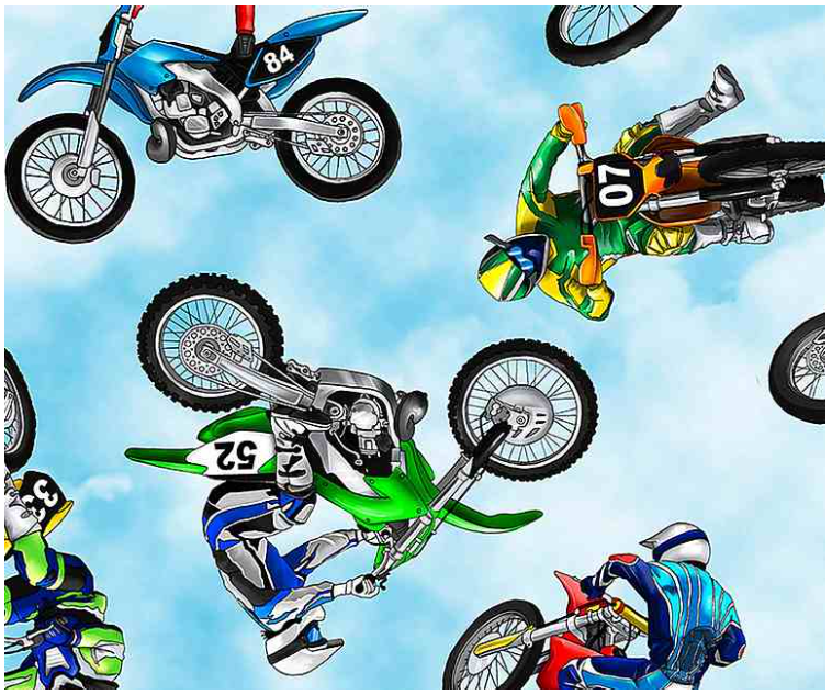 Timeless Treasures Dirt Bikes Motocross quilting fabric
