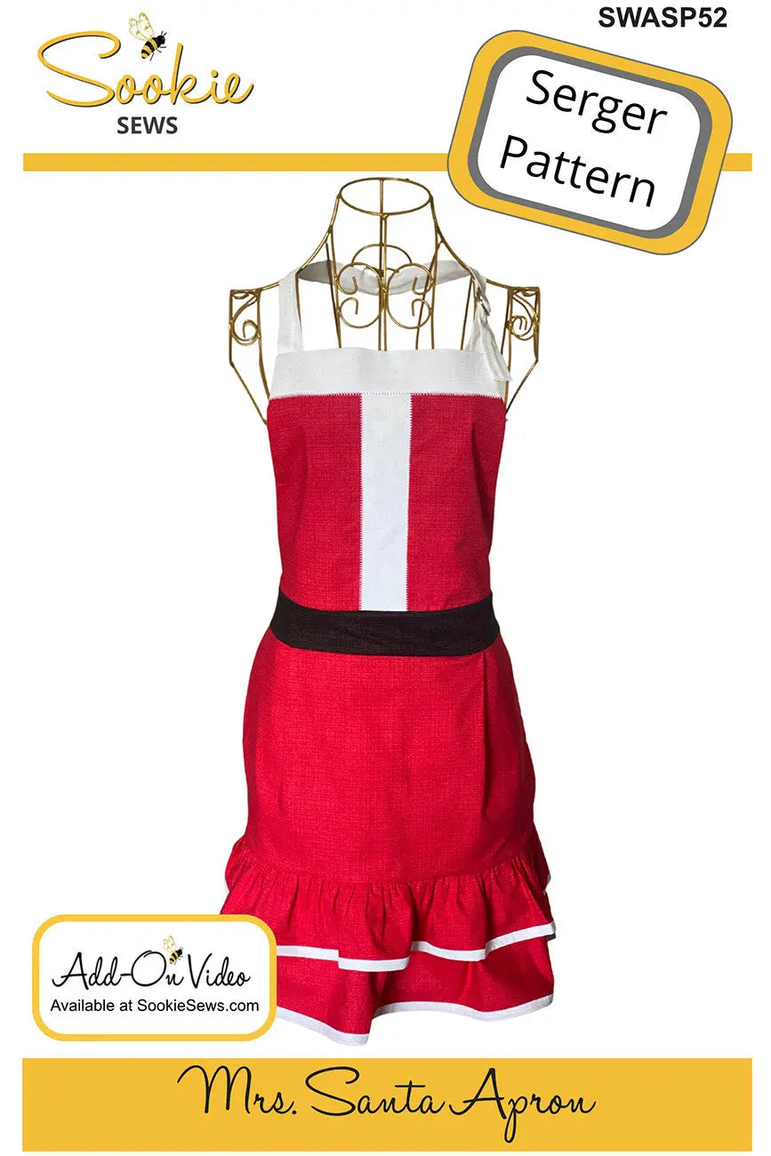 Mrs. Santa Apron Serger Pattern - Linda's Electric Quilters