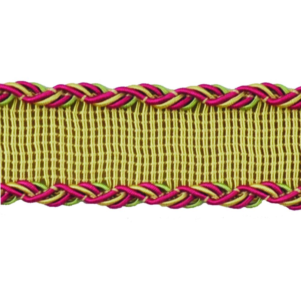 Mulberry Collection - 1 1/2" Width BRAID (25 Yard Roll) - BR-7066-42/14 Mint and Fuchsia