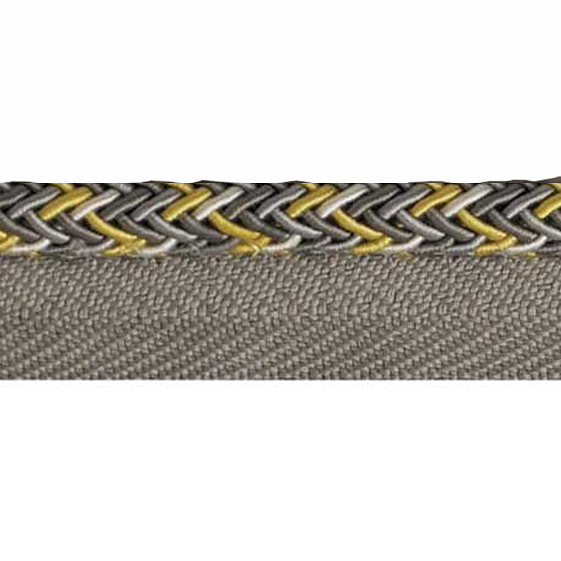 Mulberry Collection - 1/4" Width CORD WITH LIP (25 Yard Roll) - BC-10002-11/10 Grey and Gold