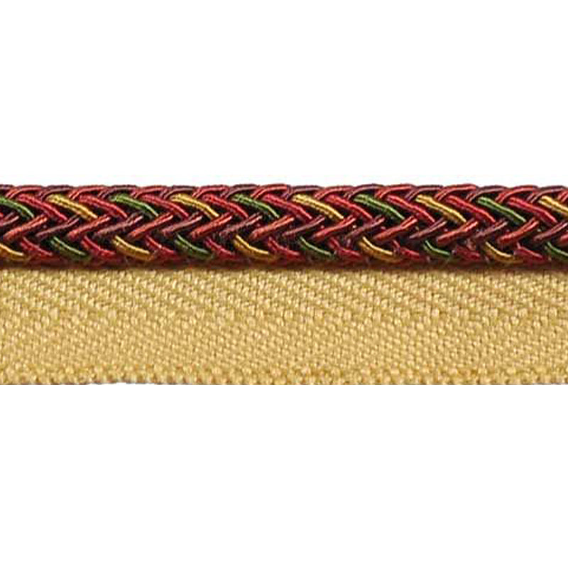 Mulberry Collection - 1/4" Width CORD WITH LIP (25 Yard Roll) - BC-10002-88/06 Dark Brick and Mocha